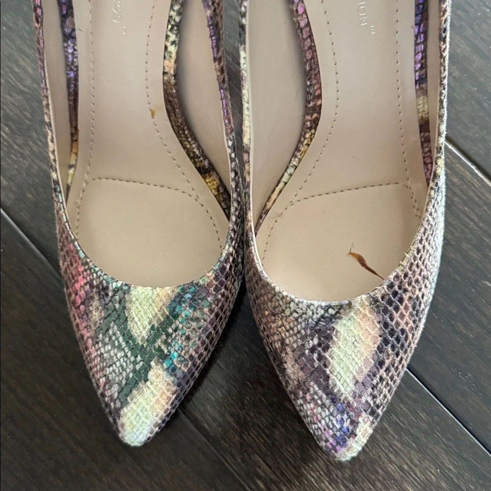 BCBGeneration Treasure stiletto pumps in multi-color snakeskin print Size 7.5